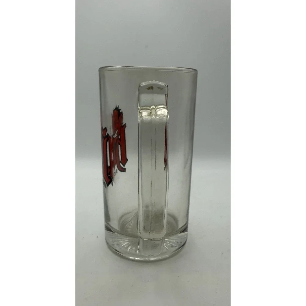Vintage Hell Michigan Devil Logo Glass Beer Mug Stein Souvenir Barware